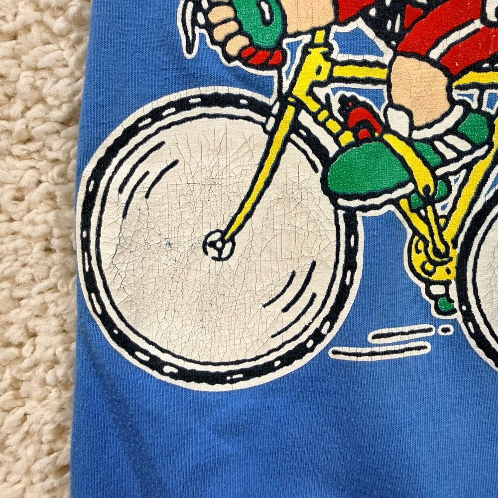 Vintage Peanuts Charlie Brown Snoopy Bicycle Romper 18 M Made in USA 90s Rare - Picture 8 of 13